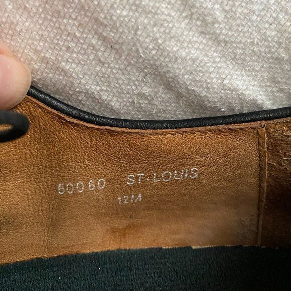 French Shriner Whitman Black Leather Wingtip Oxfords Mens Dress Shoes Size 12 M - Picture 7 of 10